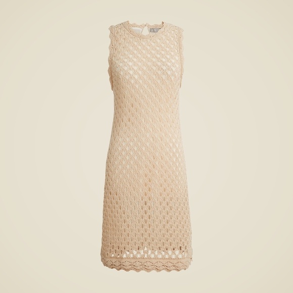 New JCREW Size XXS Pointelle Sleeveless Sweater-Dress in Beige $148 CD359 - Picture 1 of 5